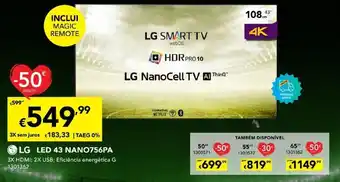Radio Popular LG LRD 43 NANO756PA promoção