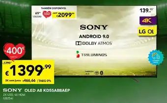 Radio Popular Sony OLED A8 KD55A8BAEP promoção