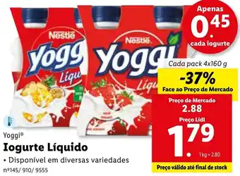 Lidl Yoggi Iogurte Líquido Tutti-Frutti 8 x 160g promoção