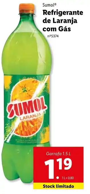 Lidl Sumol Refrigerante de Laranja com Gás 1,5L promoção