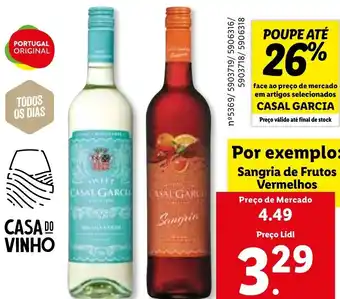 Lidl Casal Garcia Sangria de Frutos Vermelhos promoção