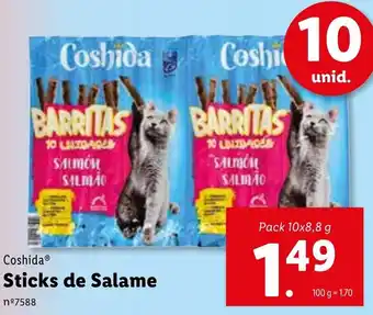 Lidl Coshida Sticks de Salame 10x8,8g promoção