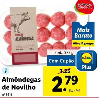 Lidl Almôndegas de Novilho 375g promoção