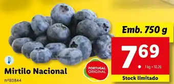 Lidl Mirtilo Nacional 750g promoção