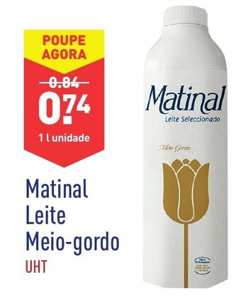 ALDI Matinal Leite Meio-gordo UHT 1L promoção
