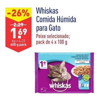 ALDI Whiskas Comida Húmida para Gato 400g promoção