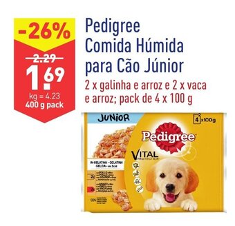 ALDI Pedigree Comida Húmida para Cão Júnior 400g promoção