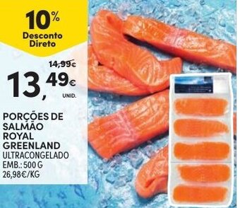 Continente Porções de Salmão Royal Greenland 500g promoção