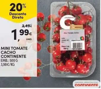 Continente Mini Tomate Cacho Continente 500g promoção