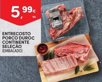 Continente Entrecosto Porco Duroc Continente Seleção promoção