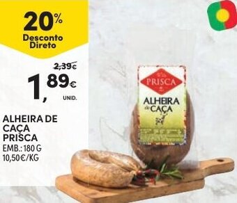 Continente Alheira de Caça Prisca 180g promoção