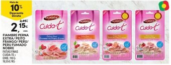 Continente Fiambre Perna Extra/Peito Frango/Peru/ Peru Fumado Nobre 110g promoção