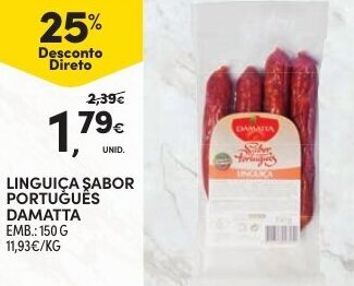 Continente Linguiça Sabor Portugues Damatta 150g promoção