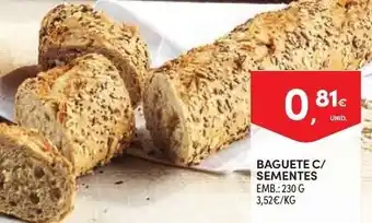 Continente Baguete C/ Sementes 230g promoção