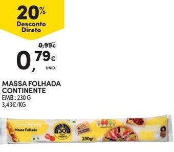 Continente Massa Folhada Continente 230g promoção