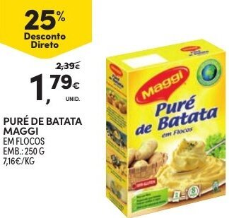 Continente Puré de Batata Maggi 250g promoção