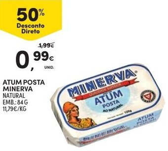Continente Atum Posta Minerva Natural 84g promoção