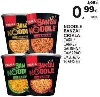 Continente Noodle Banzai Cigala 67g promoção