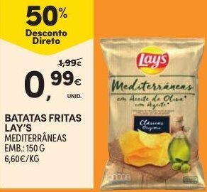 Continente Batatas Fritas Lay's 150g promoção