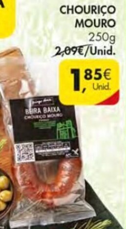 Pingo Doce Chouriço Mouro 250g promoção