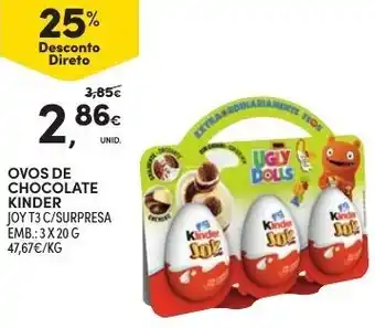 Continente Ovos de Chocolate Kinder 3 x 20g promoção