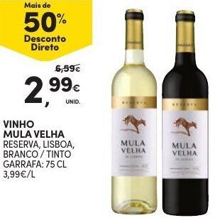Continente Vinho Mula Velha 75cl promoção