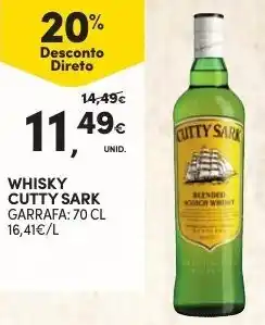 Continente Whisky Cutty Sark 70cl promoção
