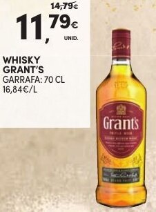 Continente Whisky Grant's 70cl promoção