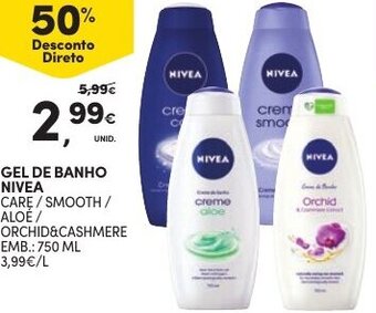 Continente Gel de Banho Nivea 750ml promoção