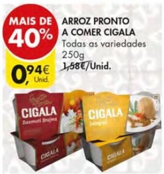 Pingo Doce Arroz Pronto a Comer Cigala 250g promoção