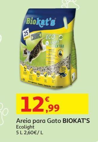 Auchan Areia p/ gato biokat's:ecolight 5l promoção