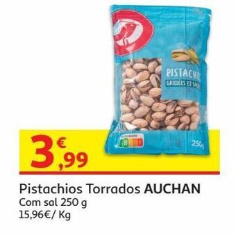 Auchan Pistachios torrados auchan:com sal 250 g promoção