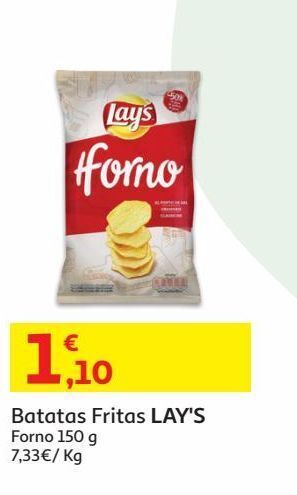 Auchan Batatas fritas lay's forno 150 g promoção