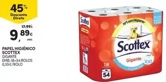 Continente Papel Higiénico Scottex 18=54 Rolos promoção