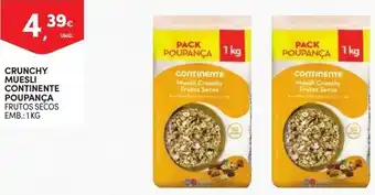 Continente Crunchy Muesli Continente Pounpança 1kg promoção