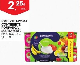 Continente Iogurte Aroma Continente Poupança 16 x 125g promoção