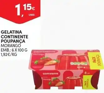 Continente Gelatina Continente Poupança 6 x 100g promoção