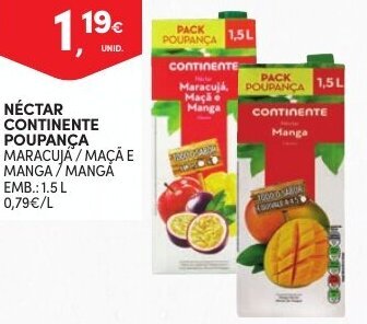 Continente Néctar Continente Poupanca 1,5L promoção