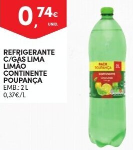 Continente Refrigerante C/Gás Lima Limão Continente Poupança 2L promoção