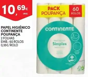 Continente Papel Higiénico Continente Pounpança 2 Folha 60 Rolos promoção