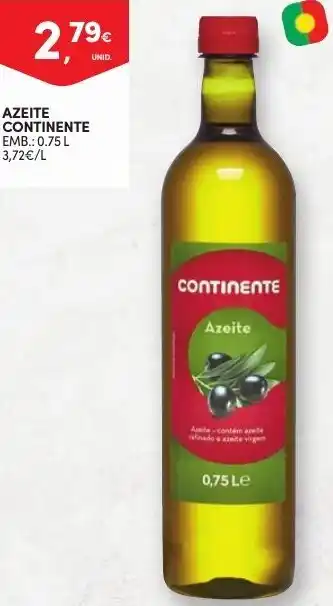 Continente Azeite Continente 0,75L promoção