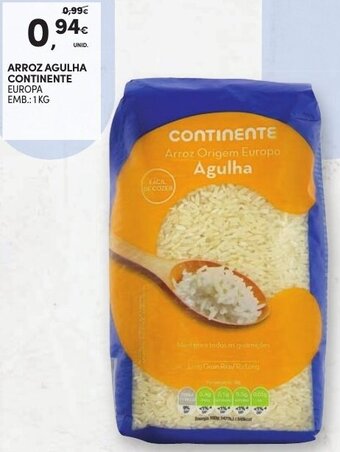 Continente Arroz Agulha Continente 1kg promoção