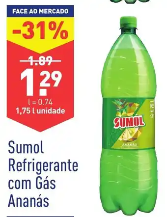 ALDI Sumol Refrigerante com Gás Ananás 1,75L promoção