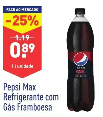 ALDI Pepsi Max Refrigerante com Gás Framboesa 1L promoção