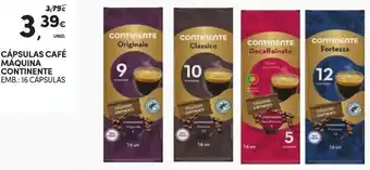 Continente Cápsulas Café Máquina Continente 16 Cápsulas promoção