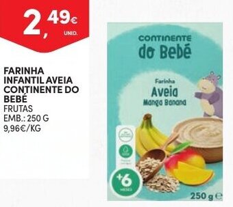 Continente Farinha Infantil Aveia Continente do Bebé 250g promoção
