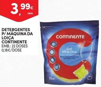 Continente Detergentes P/Máquina da Loiça Continente 22 Doses promoção
