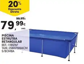 Continente Piscina Estrutra Retangular 258x179x66cm S/ Bomba promoção
