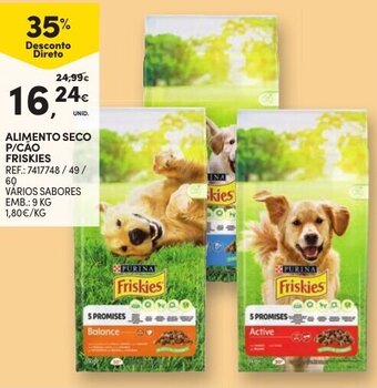 Continente Alimento Seco P/ Cão Friskies 9kg promoção