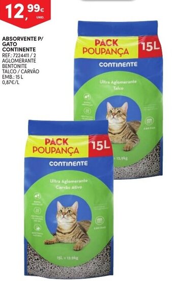 Continente Absorvente P/Gato Continente 15L promoção